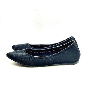 Skechers Womens Cleo Sass 48489 Black Slip On Pointed Toe Ballet Flats Size 9.5